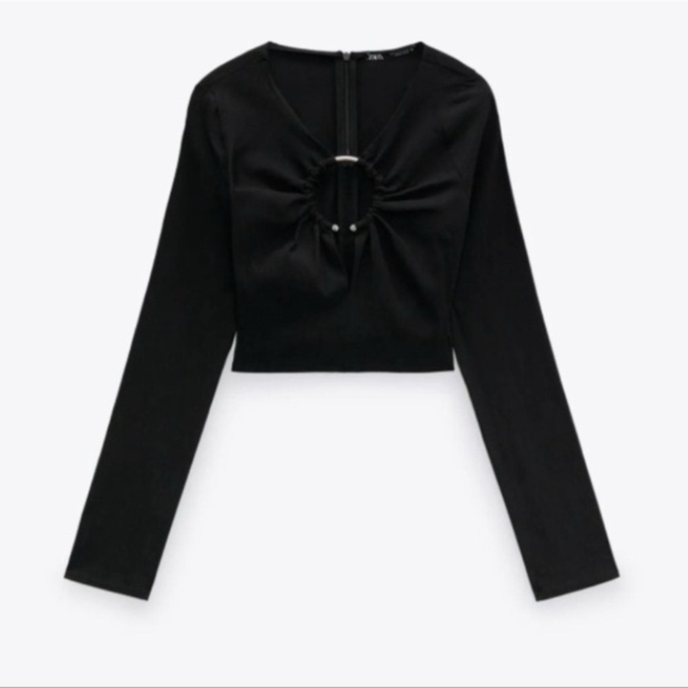 Zara Black Long Sleeve Top